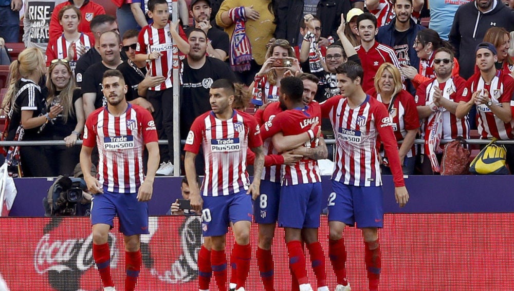 El Atlético celebra un gol