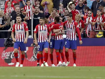 El Atlético celebra un gol El Atlético celebra un gol