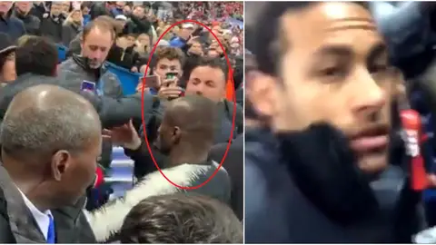 Neymar golpeó a un aficionado Neymar golpeó a un aficionado