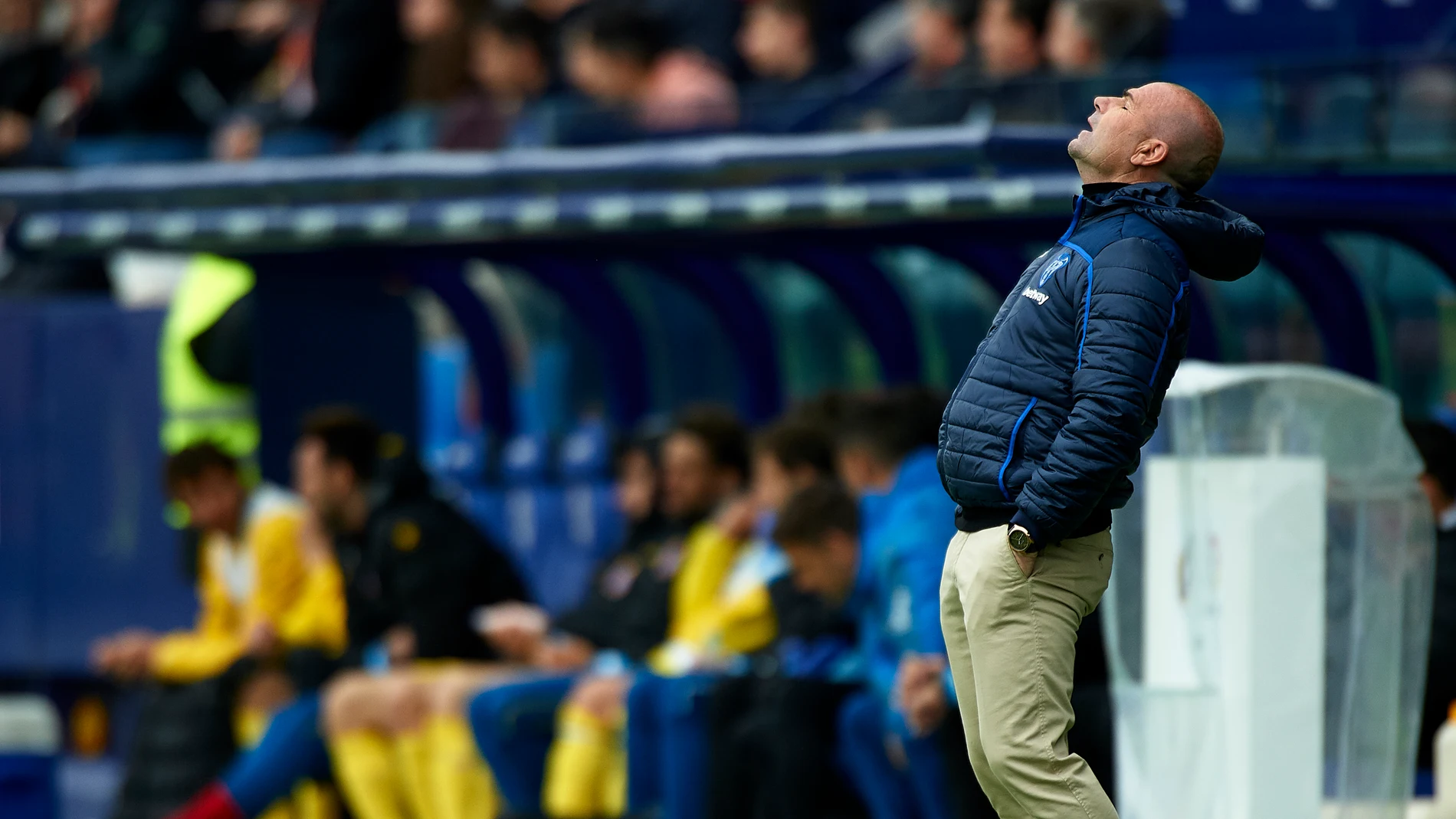 Paco López, entrenador del Levante, durante el partido ante el Espanyol Paco López, entrenador del Levante, durante el partido ante el Espanyol