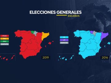 Comparación del mapa electoral de España