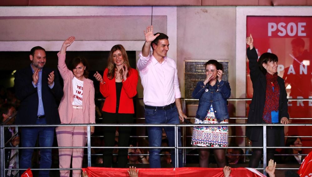 Celebración PSOE tras los resultados de las elecciones
