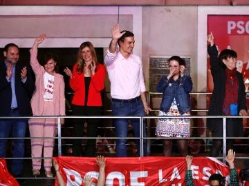 Celebración PSOE tras los resultados de las elecciones