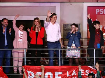 Celebración PSOE tras los resultados de las elecciones Celebración PSOE tras los resultados de las elecciones