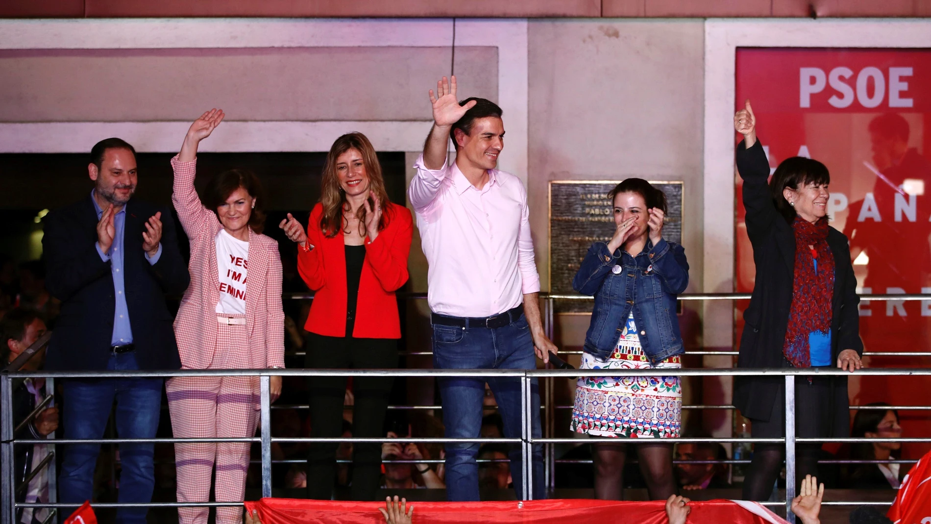 Celebración PSOE tras los resultados de las elecciones Celebración PSOE tras los resultados de las elecciones