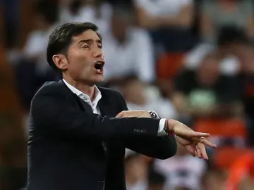 Marcelino, durante el partido contra el Arsenal Marcelino, durante el partido contra el Arsenal