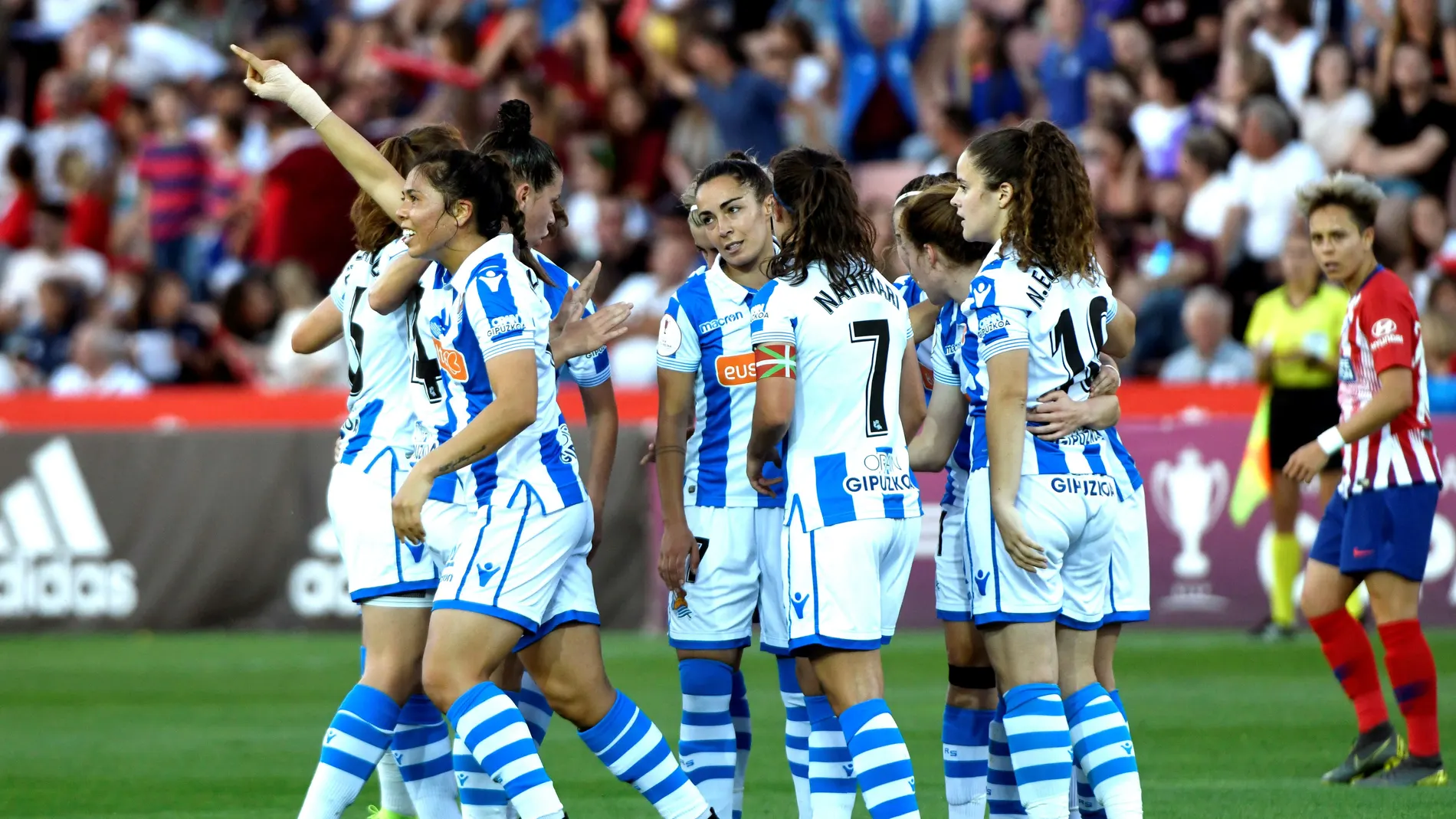 Kiana Palacios celebra su gol contra el Atlético de Madrid Kiana Palacios celebra su gol contra el Atlético de Madrid