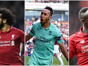 Salah, Aubameyang y Mané Salah, Aubameyang y Mané