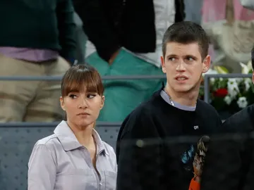 Aitana Ocaña y Miguel Bernardeau en el Mutua Madrid Open durante el partido de Rafa Nadal Aitana Ocaña y Miguel Bernardeau en el Mutua Madrid Open durante el partido de Rafa Nadal