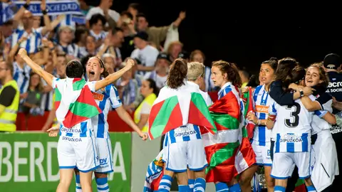 Las jugadoras de la Real Sociedad, de celebración Las jugadoras de la Real Sociedad, de celebración