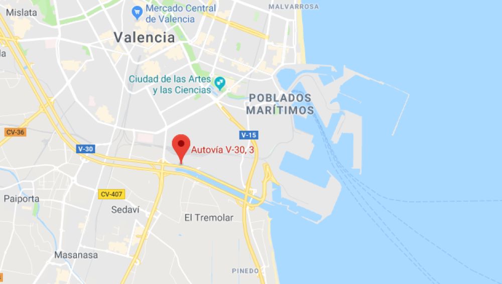 Imagen del lugar del accidente