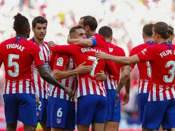 El Atlético celebra un gol El Atlético celebra un gol