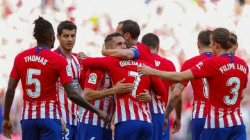 El Atlético celebra un gol