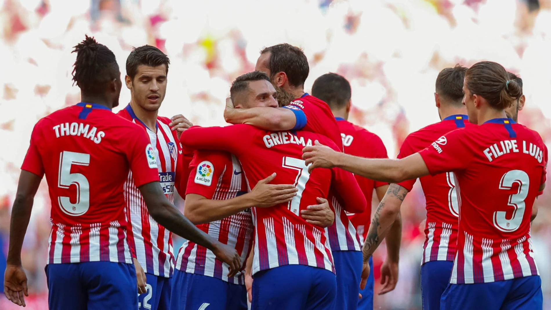 El Atlético celebra un gol El Atlético celebra un gol