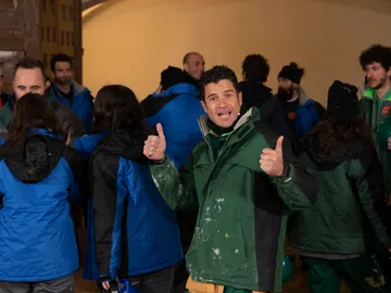 El equipo verde festeja el triunfo ante la soberbia del equipo azul El equipo verde festeja el triunfo ante la soberbia del equipo azul