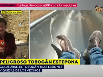 Jonatan Oliva probó el polémico tobogán Jonatan Oliva probó el polémico tobogán