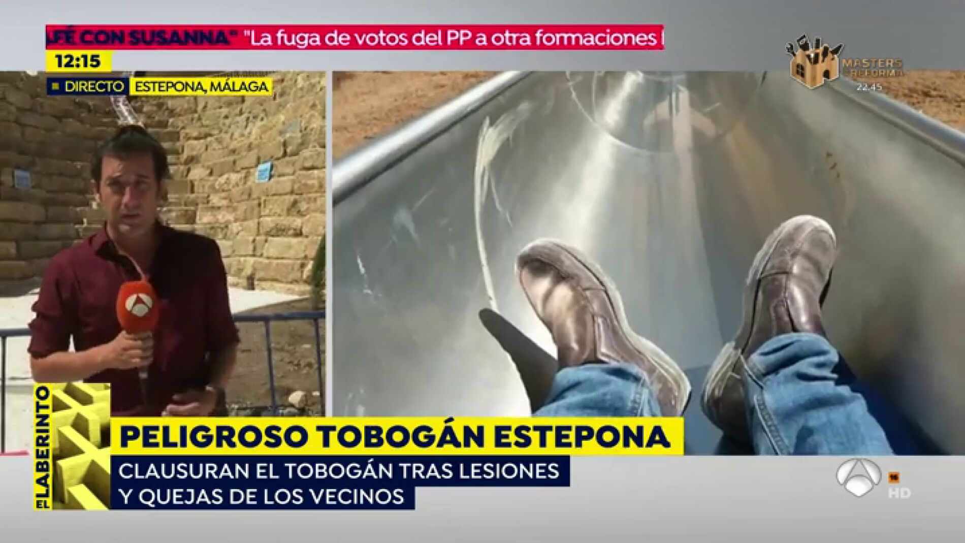 Jonatan Oliva prob&oacute; el pol&eacute;mico tobog&aacute;n