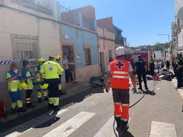 Derrumbe en una vivienda de Badajoz Derrumbe en una vivienda de Badajoz