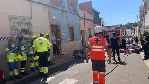 Derrumbe en una vivienda de Badajoz Derrumbe en una vivienda de Badajoz