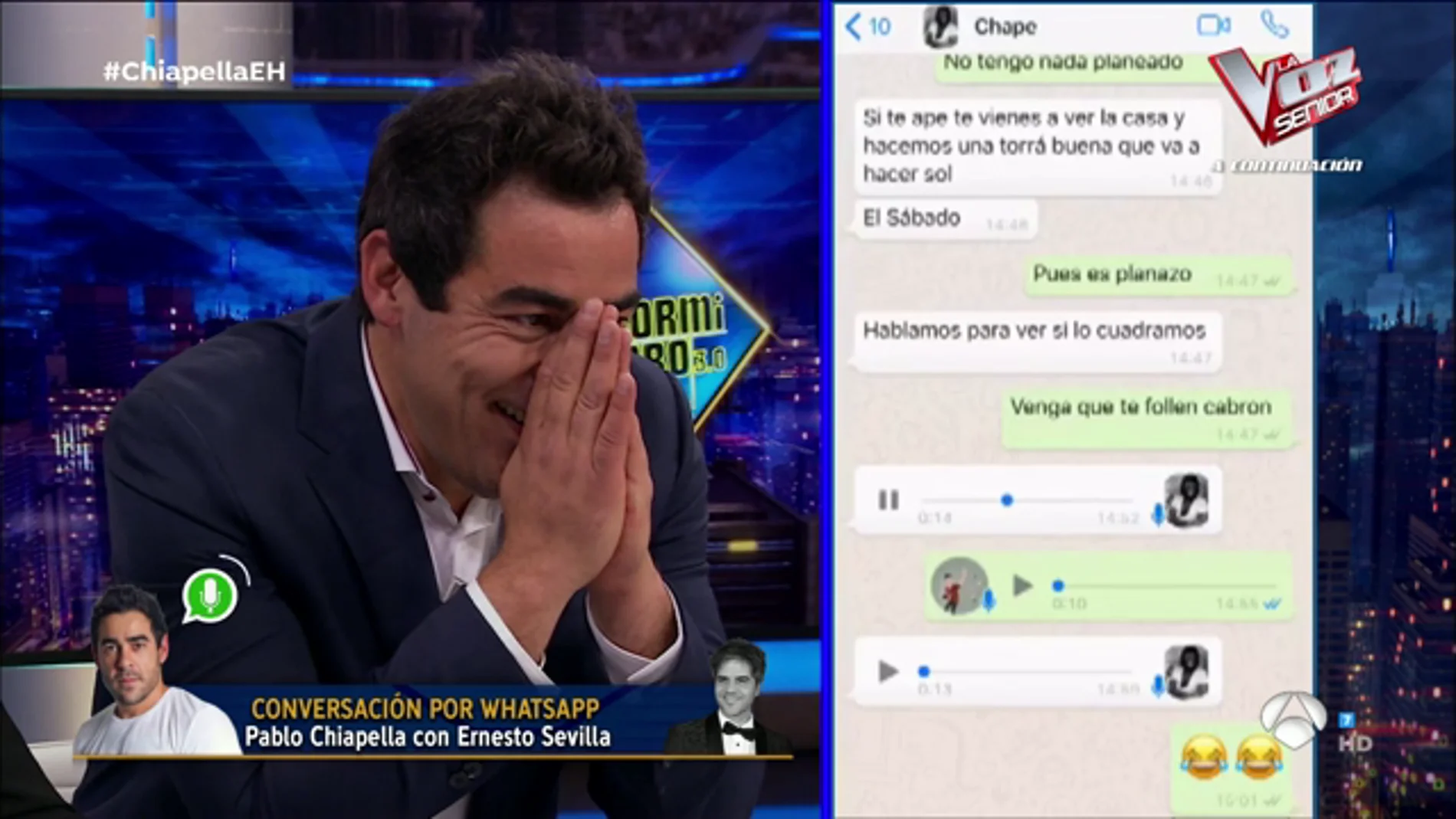 La conversación por WhatsApp de Pablo Chiapella con Ernesto Sevilla