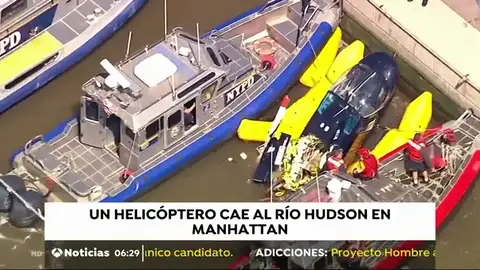 Espectacular rescate en el río Hudson NUEVA ACCIDENTE HELICOPERTO