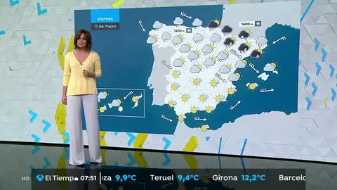 Descenso notable de las temperaturas este viernes y lluvias en la mitad norte Descenso notable de las temperaturas este viernes y lluvias en la mitad norte