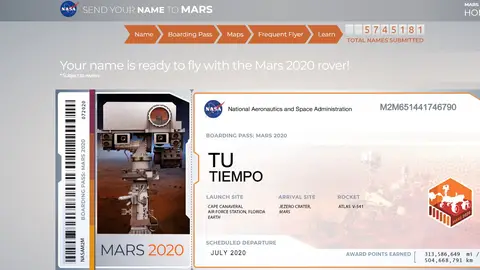 El billete de 'Tu Tiempo' para Marte El billete de 'Tu Tiempo' para Marte