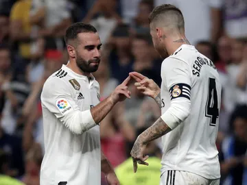 Carvajal y Sergio Ramos, durante un partido con el Real Madrid Carvajal y Sergio Ramos, durante un partido con el Real Madrid