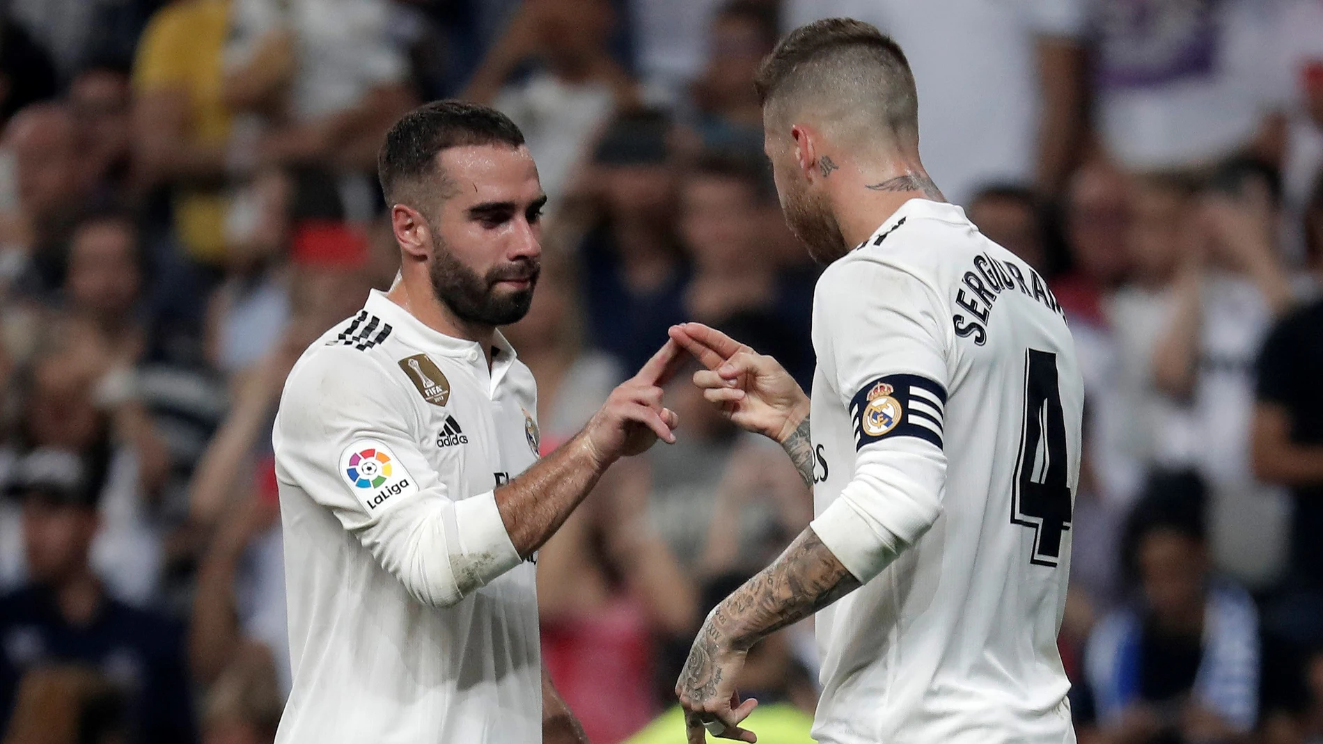 Carvajal y Sergio Ramos, durante un partido con el Real Madrid Carvajal y Sergio Ramos, durante un partido con el Real Madrid