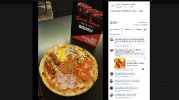 Pizza desayuno inglés