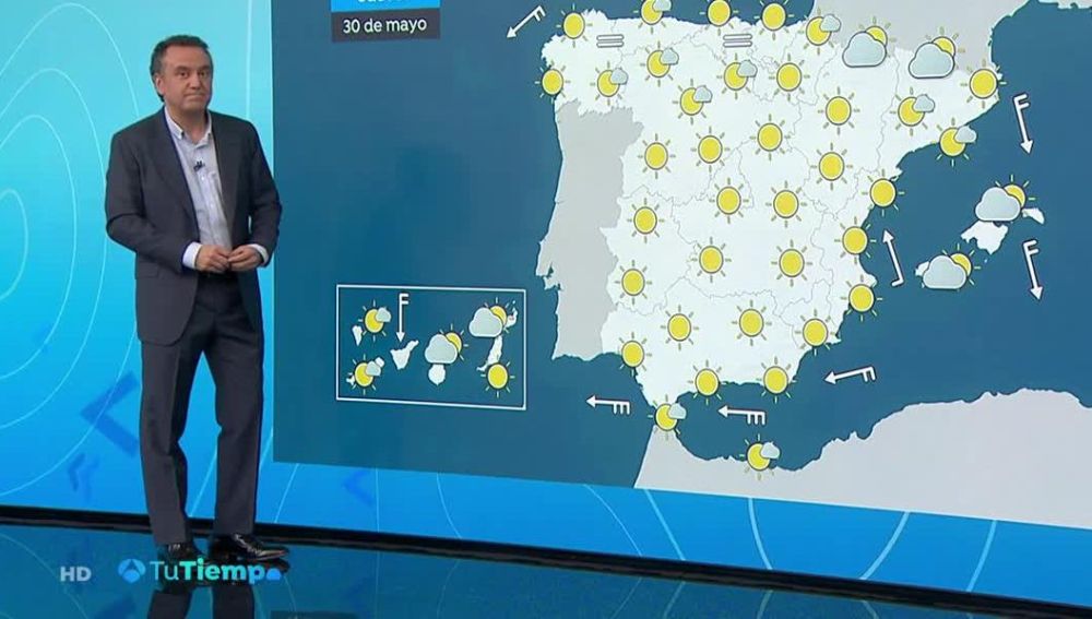 Un anticiclón anticipa desde este jueves el verano: sol en todo el país y temperaturas al alza 