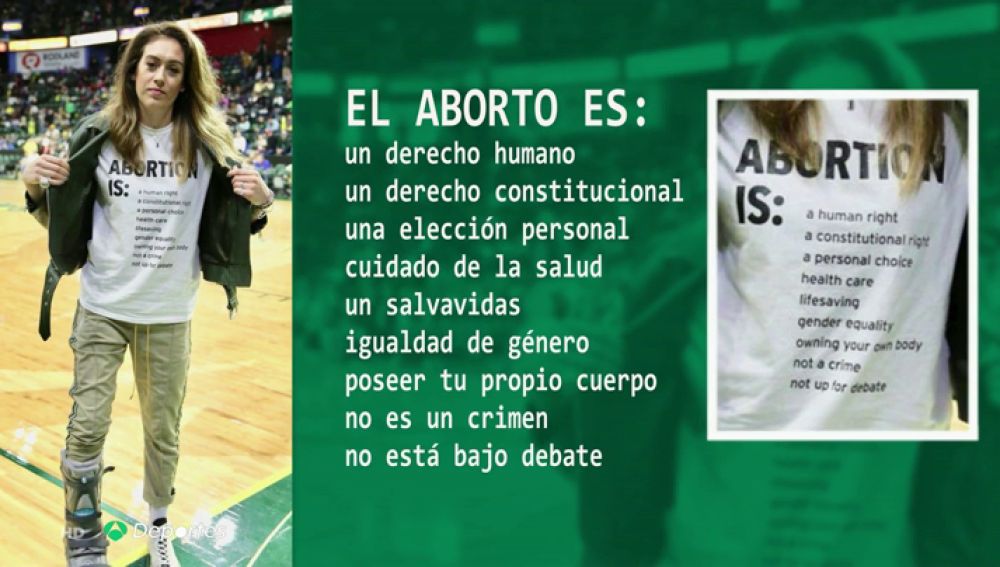 La camiseta de la estrella de la NBA femenina causa revuelo: "El aborto es un derecho humano"