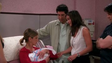 Jennifer Aniston, David Schwimmer y Courteney Cox en 'Friends'