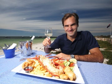 Federer, dándose un festín