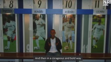 Neymar, en el vestuario del Real Madrid