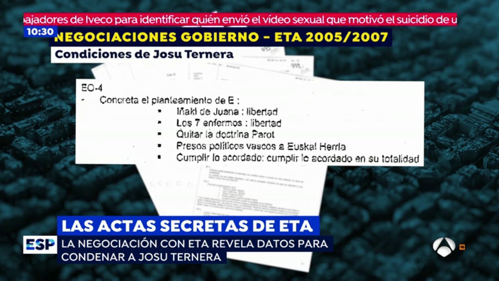 Las actas de ETA revelan que el Gobierno de Zapatero negoció beneficios para los presos de ETA