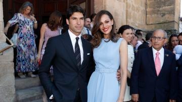 Cayetano Rivera y Eva González en el bautizo de su hijo Cayetano Rivera y Eva González en el bautizo de su hijo
