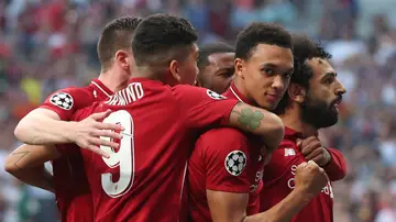 Salah celebra un gol del Liverpool Salah celebra un gol del Liverpool