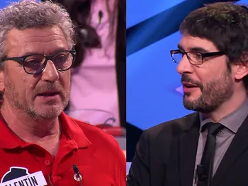 Juanra Bonet no da crédito con Valentín, de 'Los Lobos', en '¡Boom!' Juanra Bonet no da crédito con Valentín, de 'Los Lobos', en '¡Boom!'