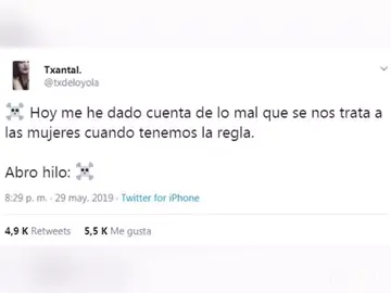 Una joven denuncia a través de un hilo de Twitter lo mal que se trata a las mujeres cuando tienen la regla Una joven denuncia a través de un hilo de Twitter lo mal que se trata a las mujeres cuando tienen la regla