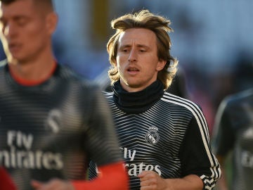 Luka Modric en un entrenamiento del Real Madrid