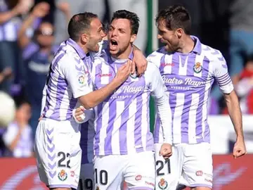 Óscar Plano celebra un gol Óscar Plano celebra un gol