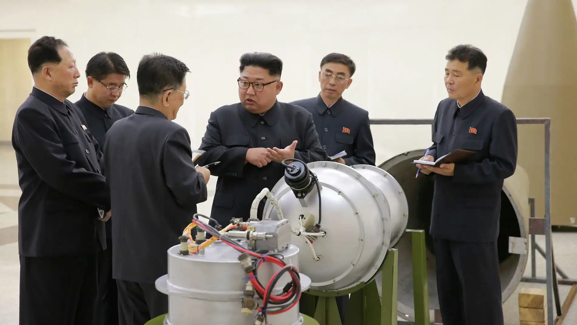 Kim Jong-un, líder supremo de Corea del Norte, en una imagen difundida por el régimen