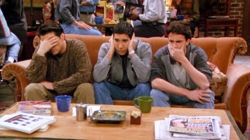 Joey, Ross y Chandler en 'Friends'