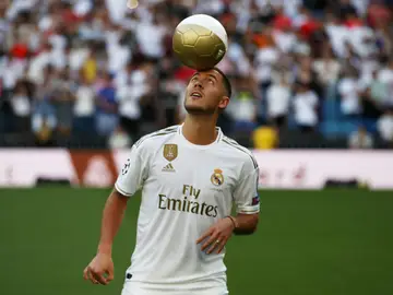Eden Hazard, en su presentación con el Real Madrid Eden Hazard, en su presentación con el Real Madrid