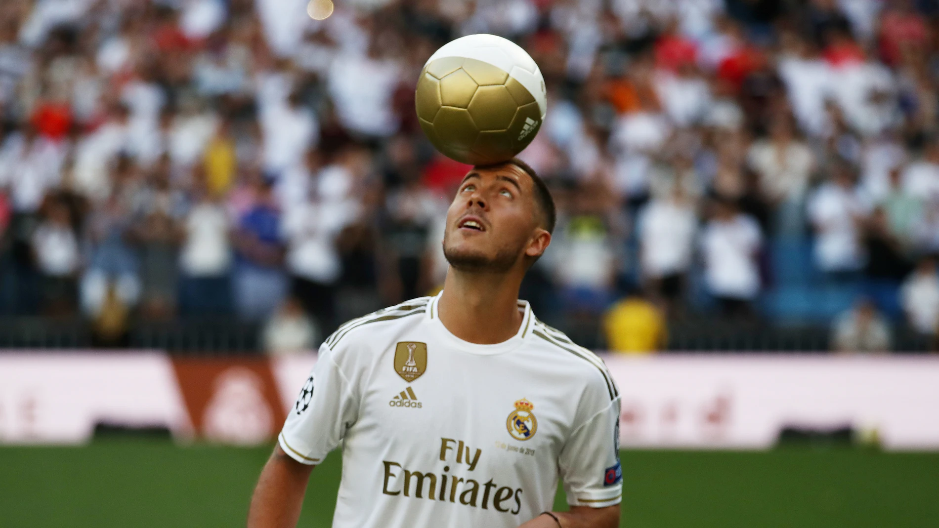 Eden Hazard, en su presentación con el Real Madrid Eden Hazard, en su presentación con el Real Madrid