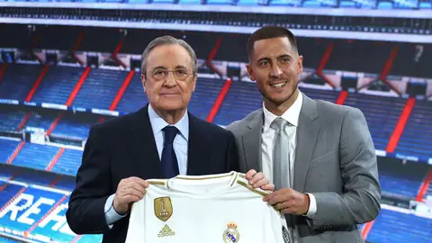 Florentino Pérez y Hazard en el palco del Bernabéu Florentino Pérez y Hazard en el palco del Bernabéu