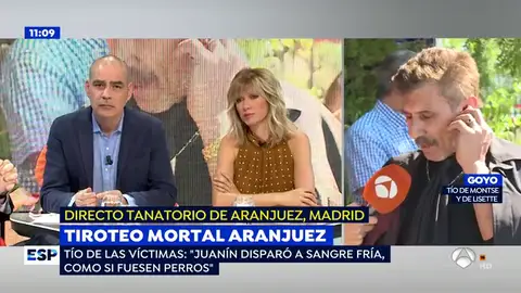 El patriarca de la familia de las dos mujeres tiroteadas en Aranjuez: "Disparó a sangre fría como un perro" El patriarca de la familia de las dos mujeres tiroteadas en Aranjuez: "Disparó a sangre fría como un perro"