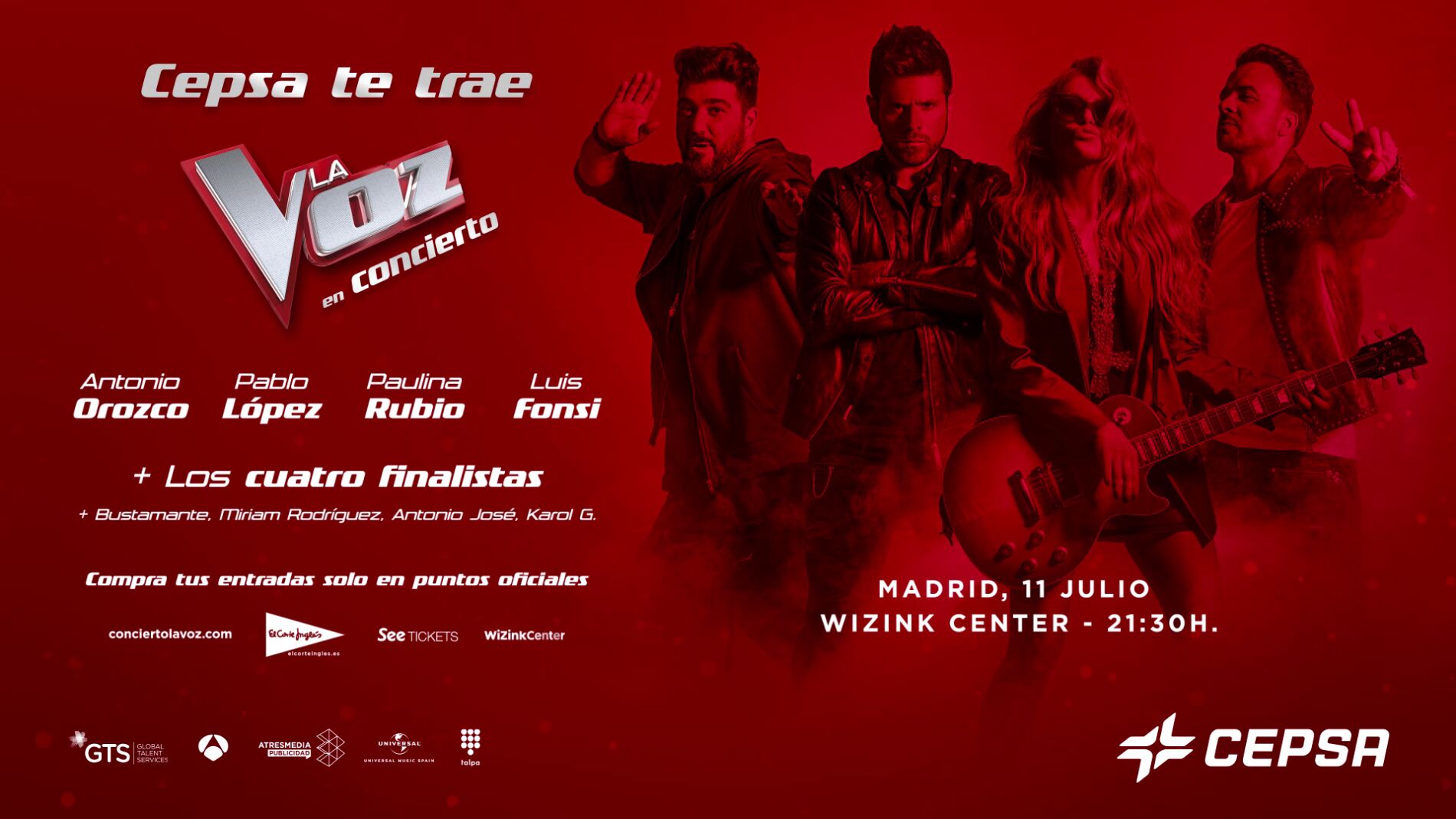 Concierto 'La Voz' 11 de julio en WiZink Center, Madrid