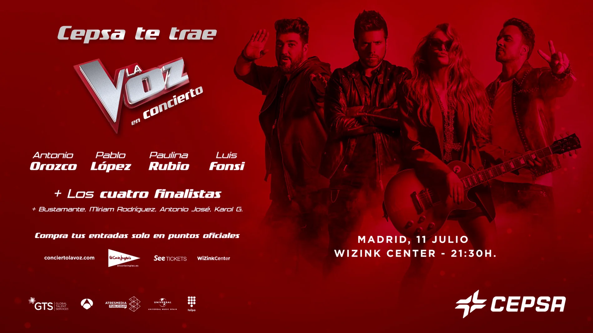 Concierto 'La Voz' 11 de julio en WiZink Center, Madrid